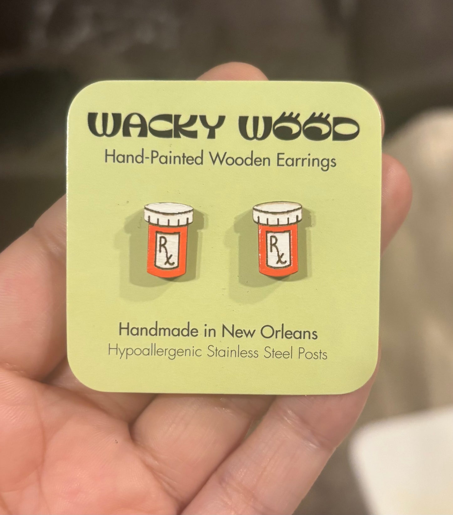 RX Pill Bottle Stud Earrings
