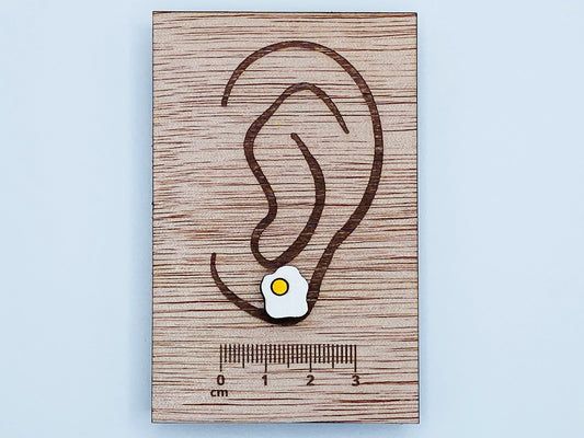 Bacon, and Eggs Earrings, Food Earrings, Fun Gift, Stud Earrings, wood earrings