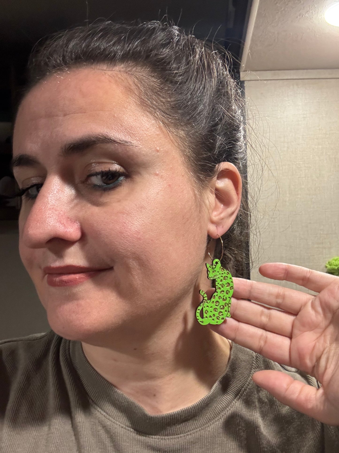 Cheetah Earrings Hoops