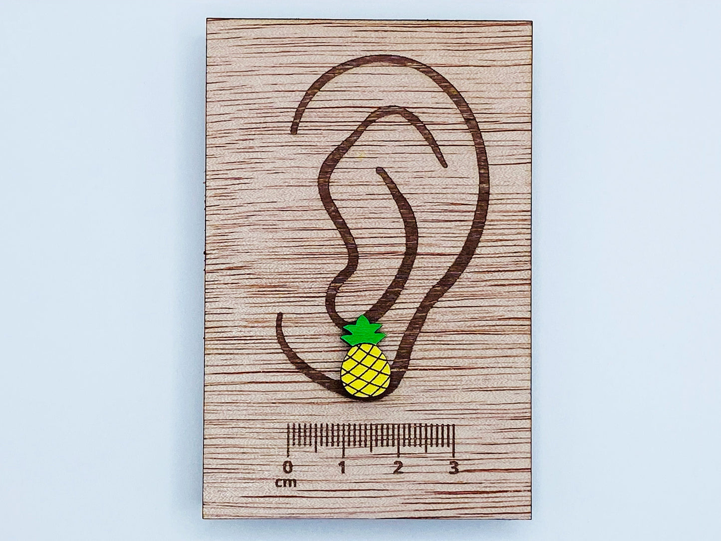 Pineapple Earrings, Yellow Pineapple Studs, Colorful Pineapple Earrings, Tropical Earrings