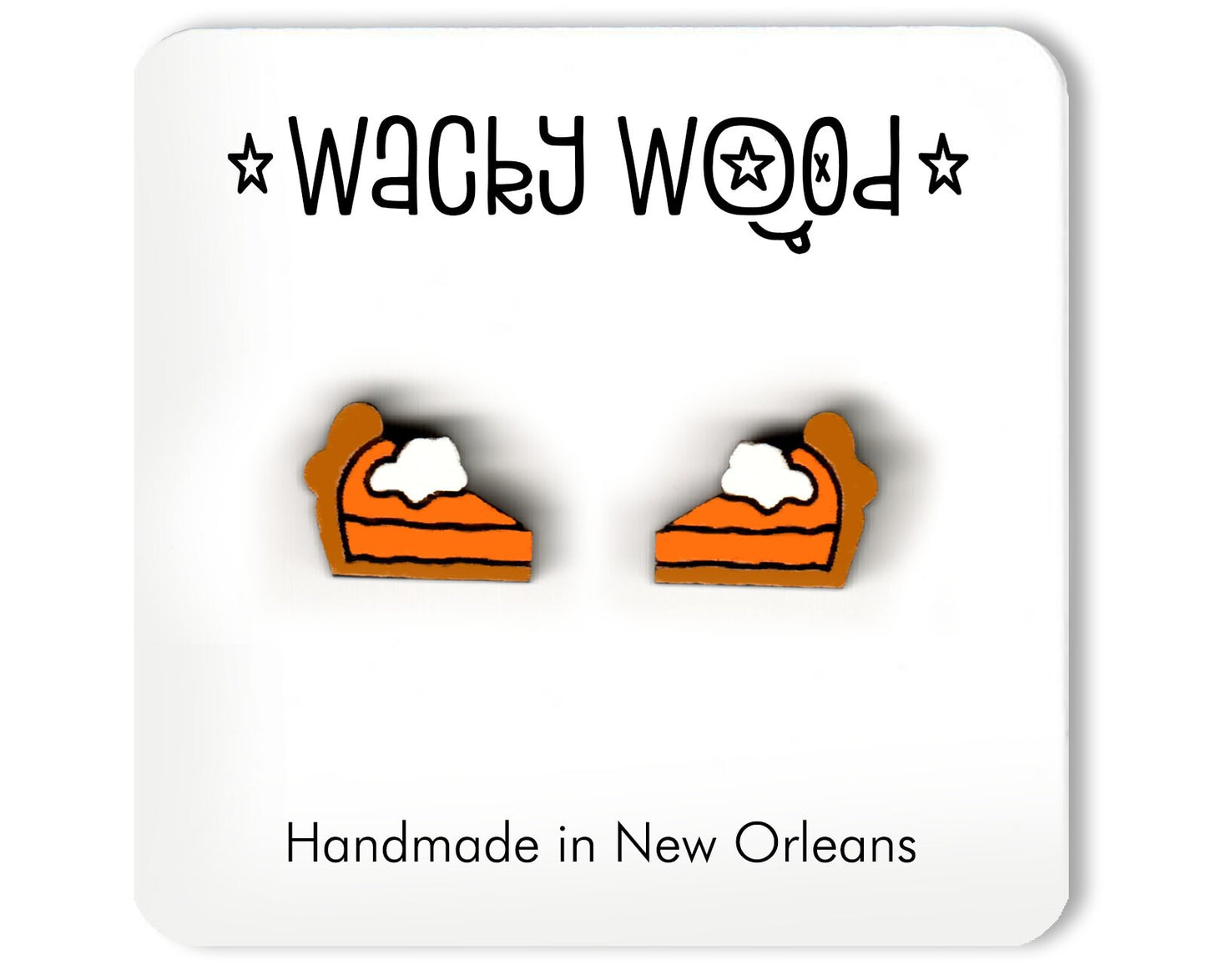 Pumpkin Pie Stud Earrings, Food Earrings, Thanksgiving earring