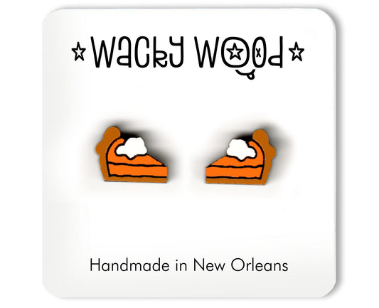 Pumpkin Pie Stud Earrings, Food Earrings, Thanksgiving earring