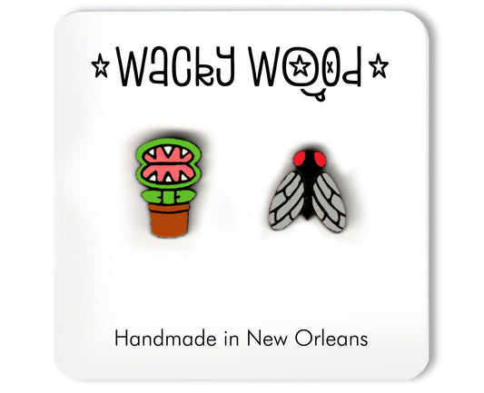 Venus Fly Trap  Stud earrings, bug earrings, laser cut stud earrings