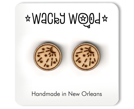 Water Meter Earrings, New Orleans Earrings, Sewage and Water board, SWB, Nola Stud Earrings, Novelty Earrings, Wooden Earring