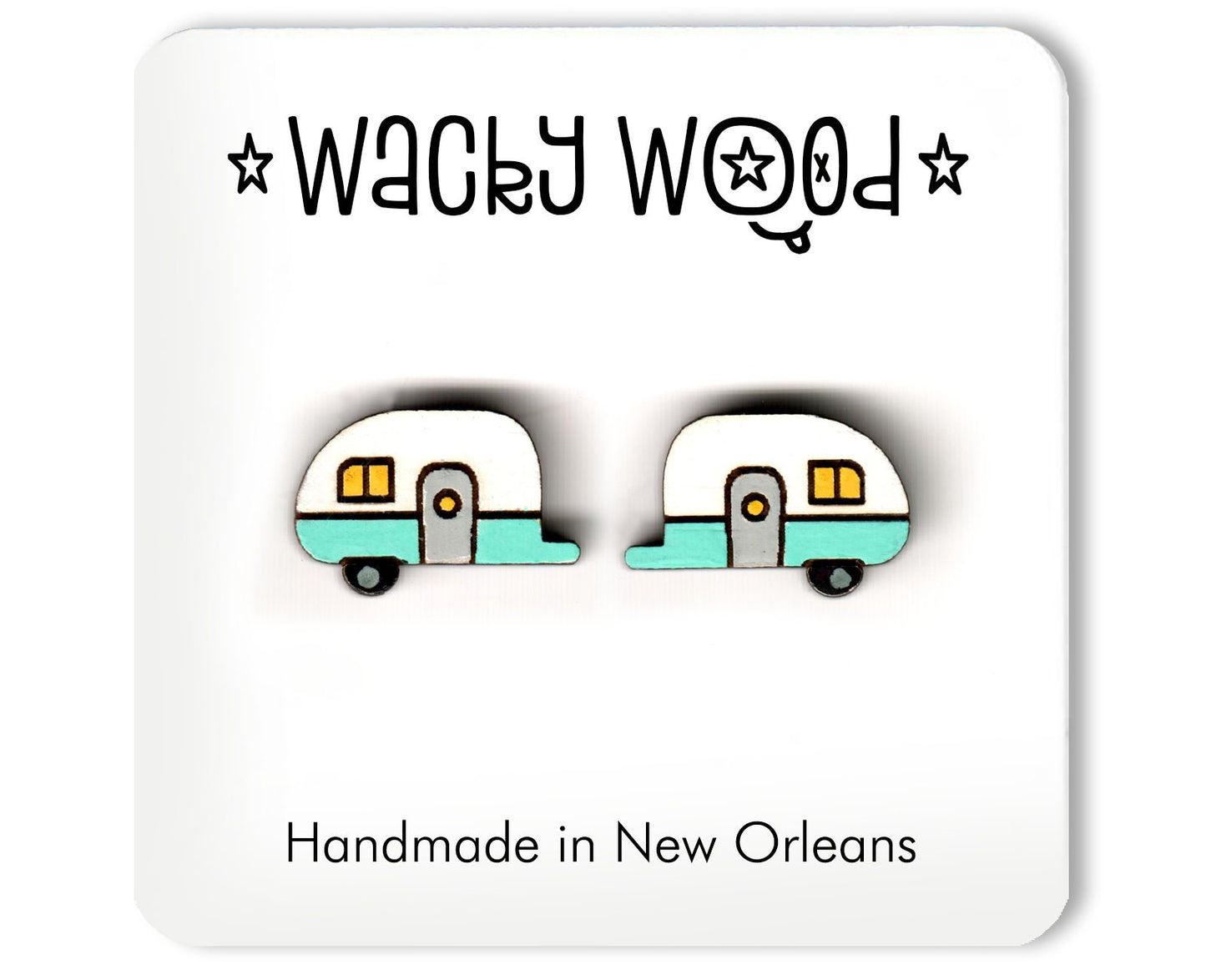 RV Earrings, camping earrings, van life jewelry, Nature Earrings, Fun Gift, Stud Earrings, outdoors accessory