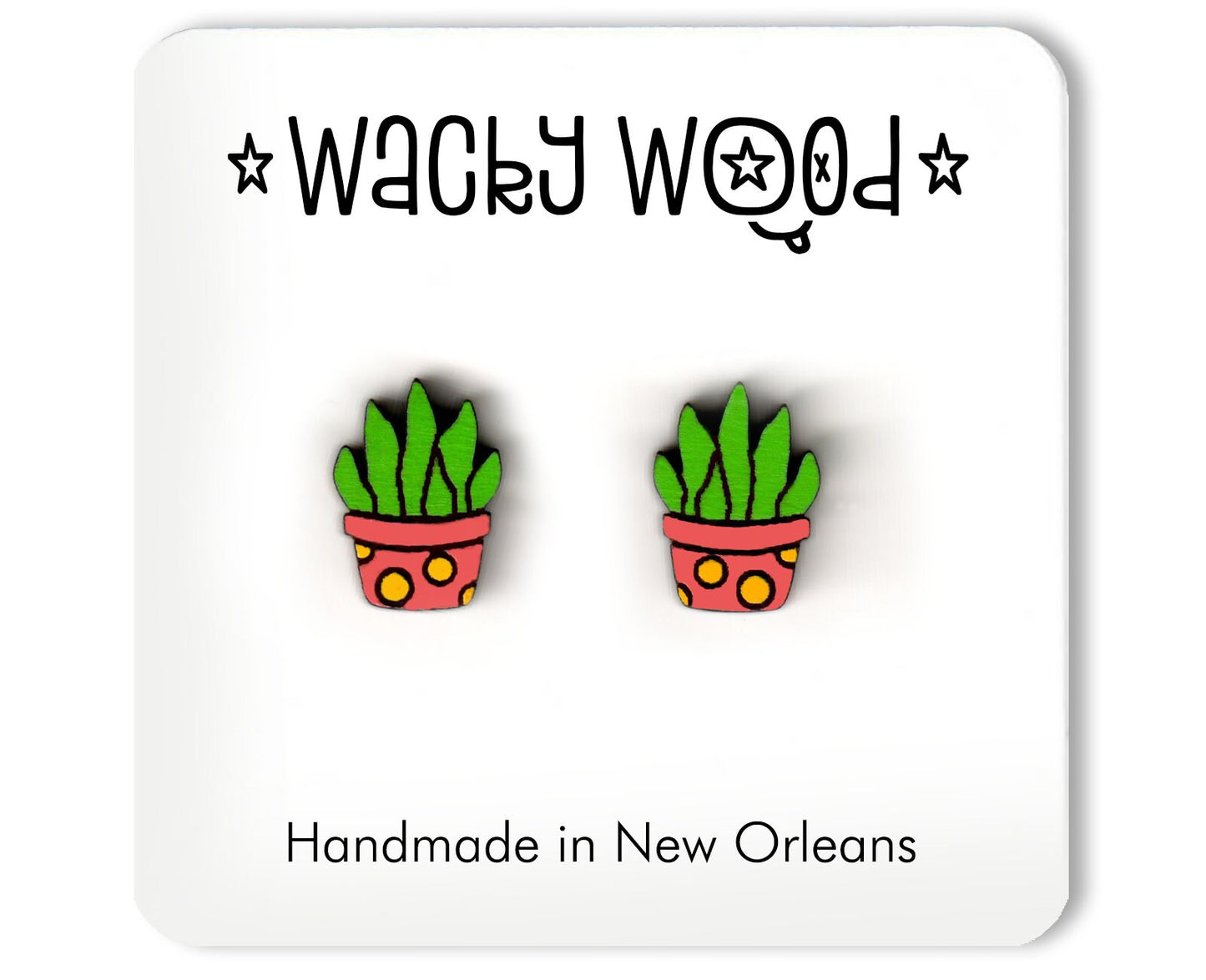 Snake Plant Earrings, Plant Earrings, Potted plant