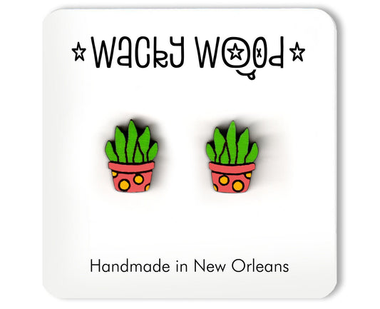 Snake Plant Earrings, Plant Earrings, Potted plant