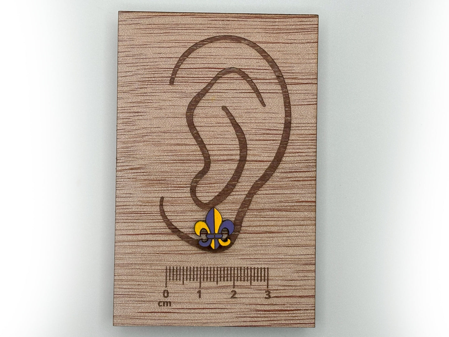 Fleur-de-lis Earrings, New Orleans Earrings, Fun Gift, Stud Earrings, Novelty Earrings, Wooden Earring