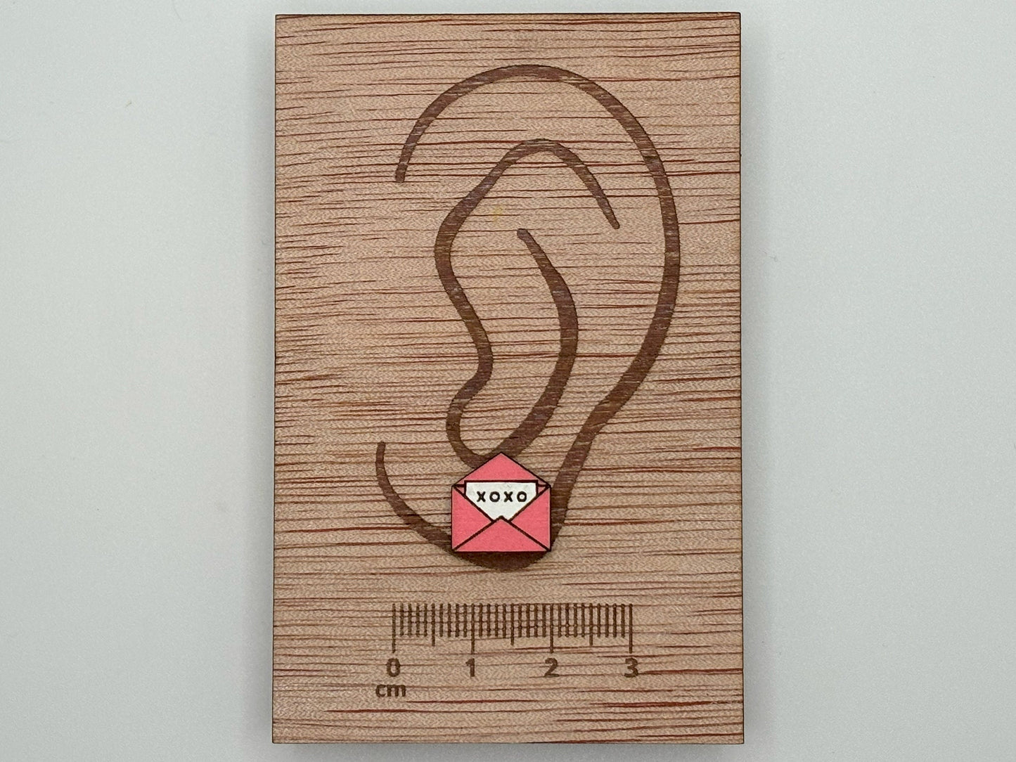 Valentines Card Earring, Heart Earrings, Novelty Earrings, Wooden Earring