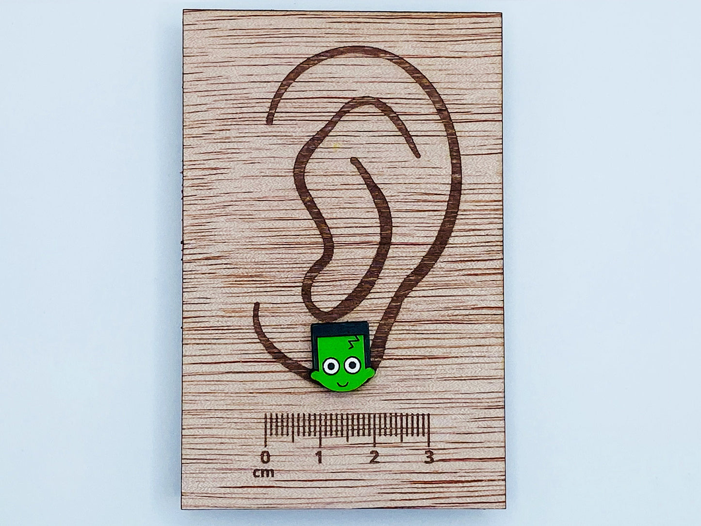 Frankenstein Earring, Halloween Earrings, monster, Fun Gift, Stud Earrings, Novelty Earrings, Wooden Earring