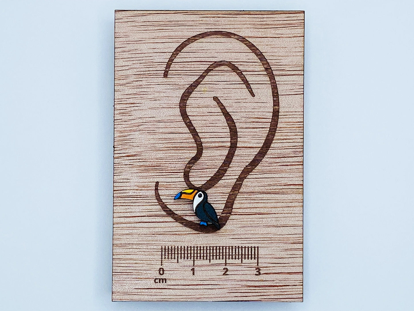Tucan Earrings, Animal Earrings, Fun Gift, Stud Earrings, wood earrings