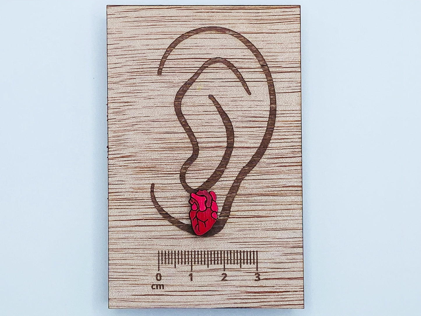 Heart Earring, Halloween studs, Weird jewelry, goth Earrings, Wooden Earring