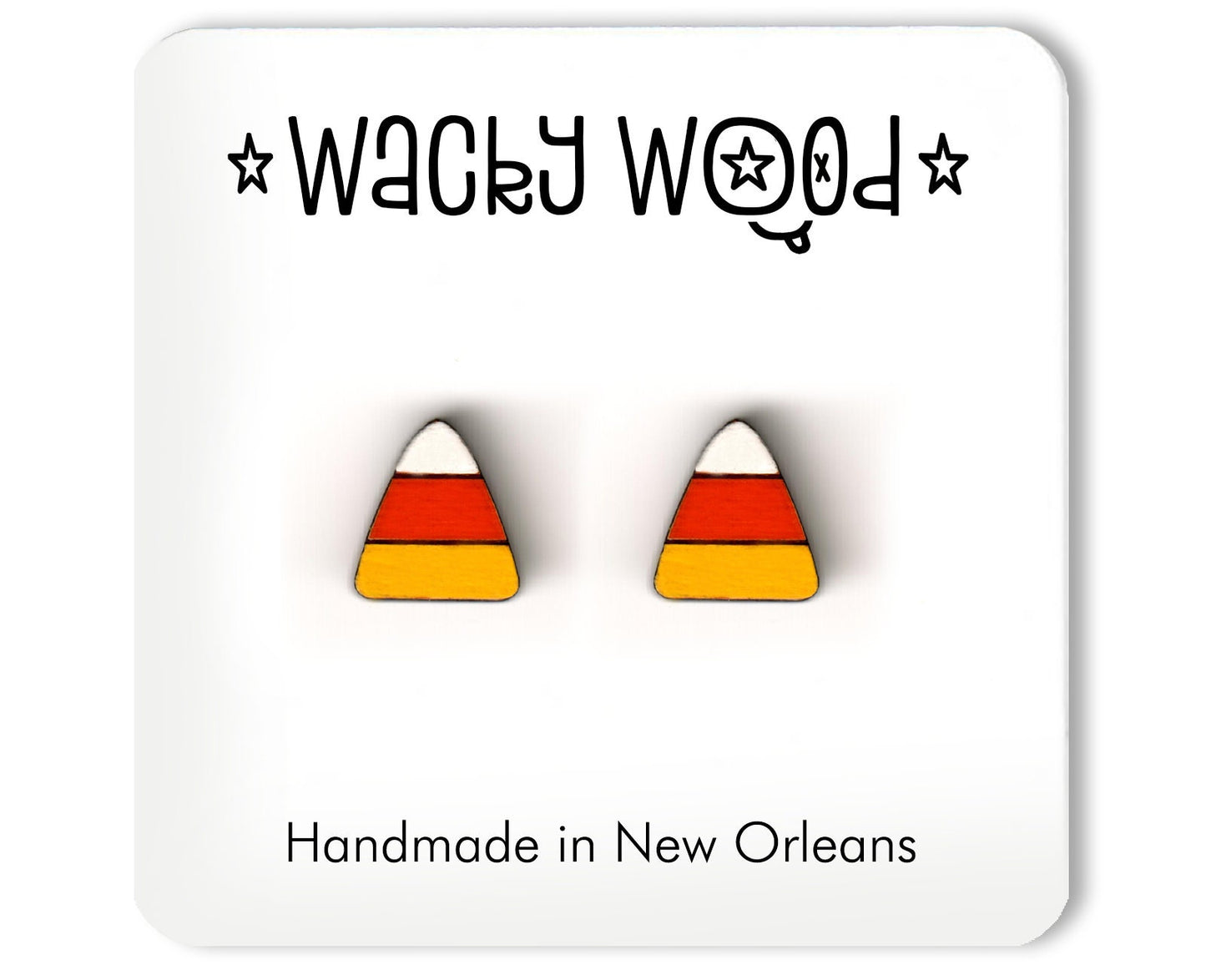 Kawaii Candy Corn Earrings, Halloween stud, Halloween Jewelry, Candy Corn, gift