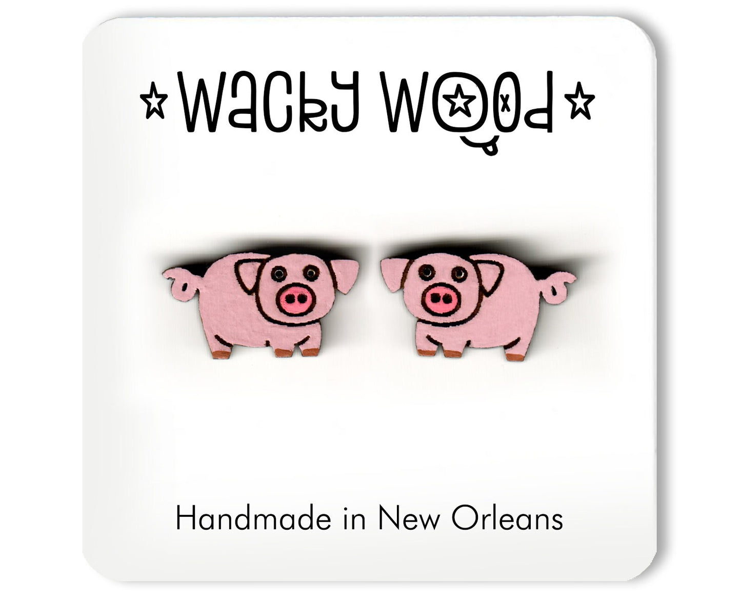 Pig Earrings, piggy Jewelry, Farm Gift, stud earrings, weird gift
