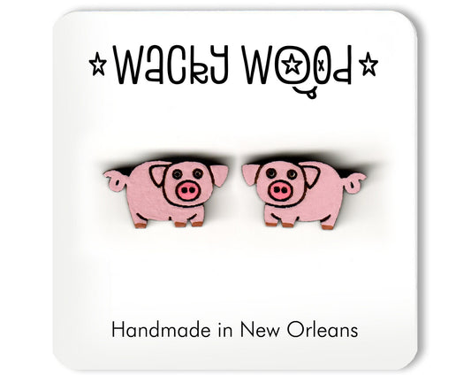 Pig Earrings, piggy Jewelry, Farm Gift, stud earrings, weird gift