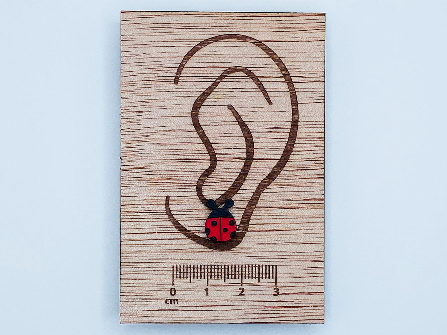 Lady Bug, Nature Earrings, Bug, Fun Gift, Stud Earrings, Novelty Earrings, Wooden Earring