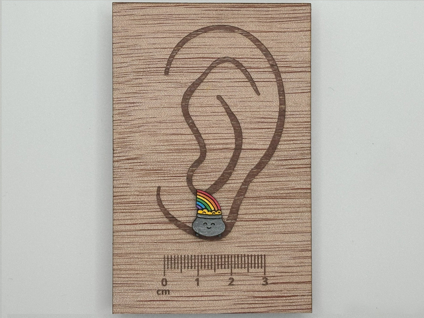 Pot Of Gold Stud Earrings, Novelty Earrings