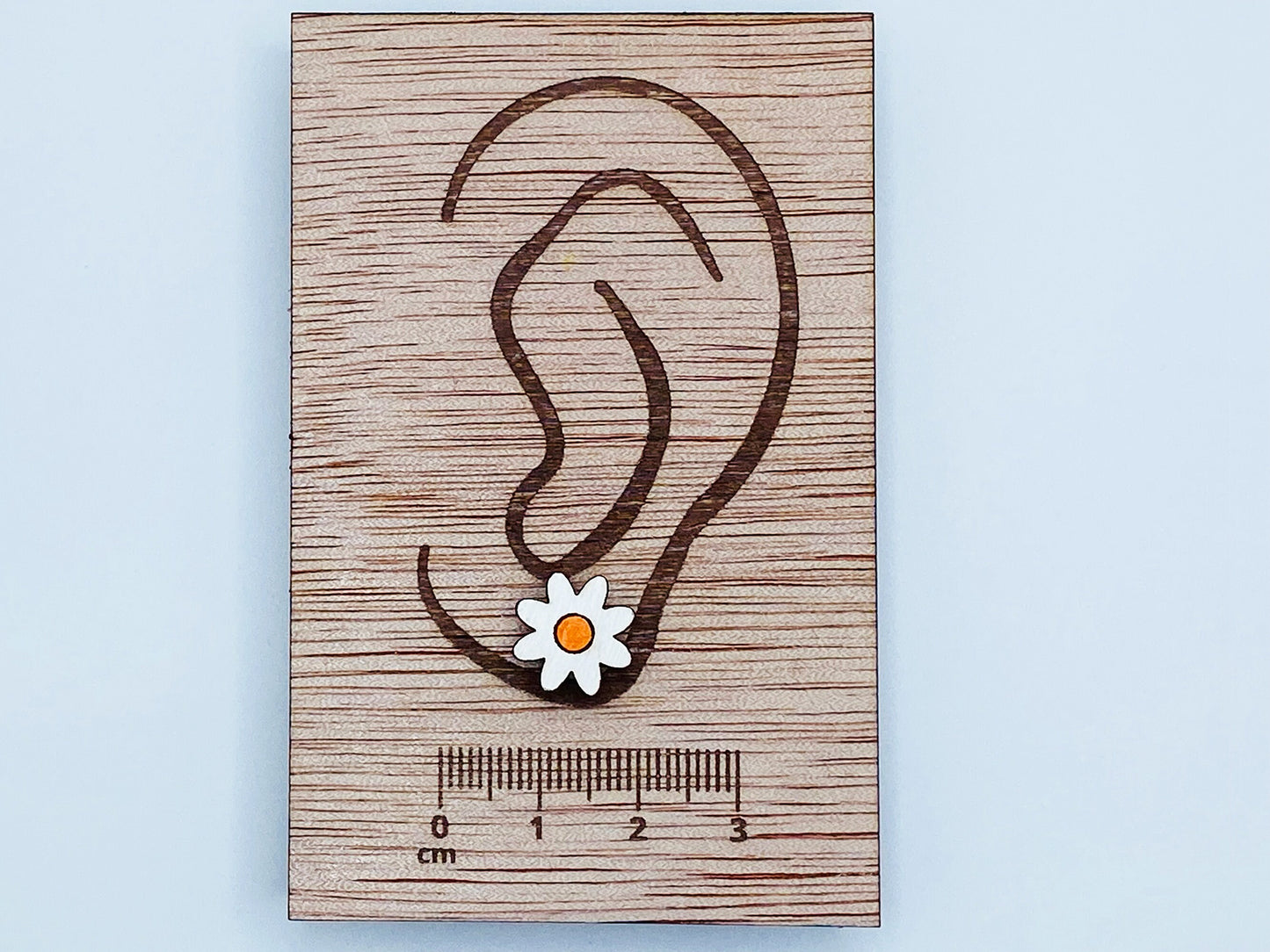 Flower Earrings, Nature Earrings, Fun Gift, Stud Earrings, wooden earrings