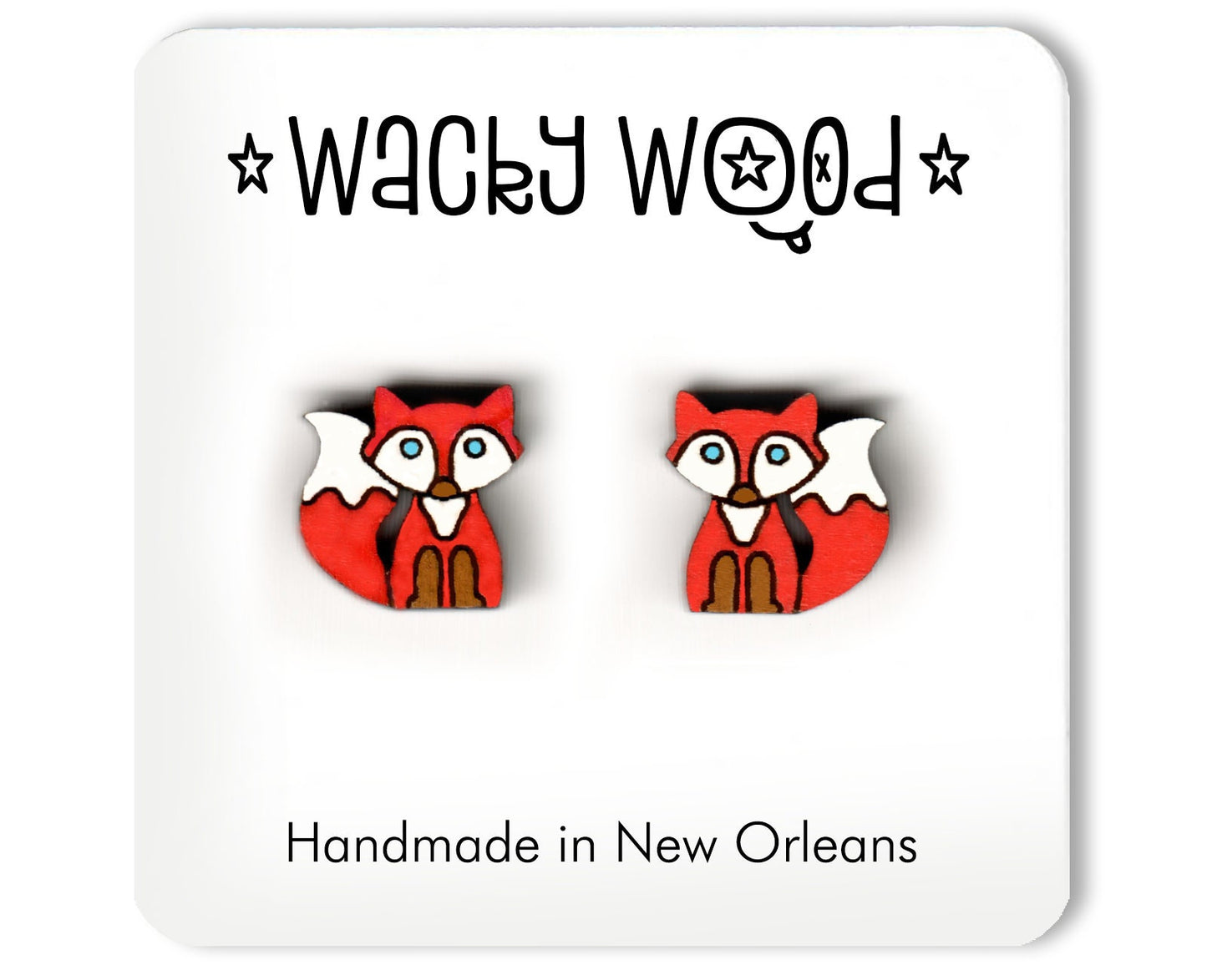 Fox Stud earrings, animal earrings, laser cut stud earrings