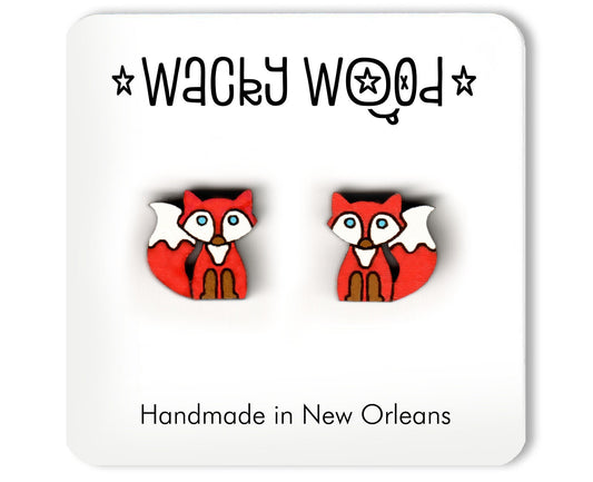 Fox Stud earrings, animal earrings, laser cut stud earrings