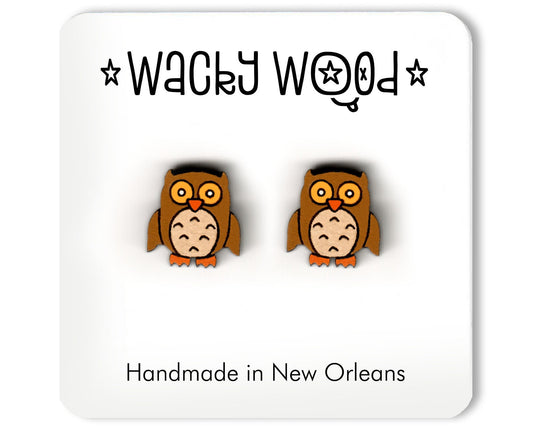 Owl Earrings, Animal earring, Stud earrings