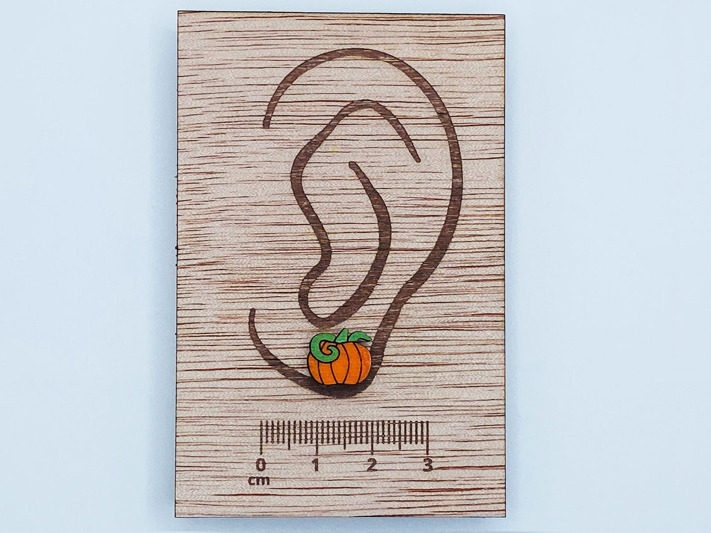 Pumpkin Earring, Halloween Earrings, Fun Gift, Stud Earrings, Novelty Earrings, Wooden Earring