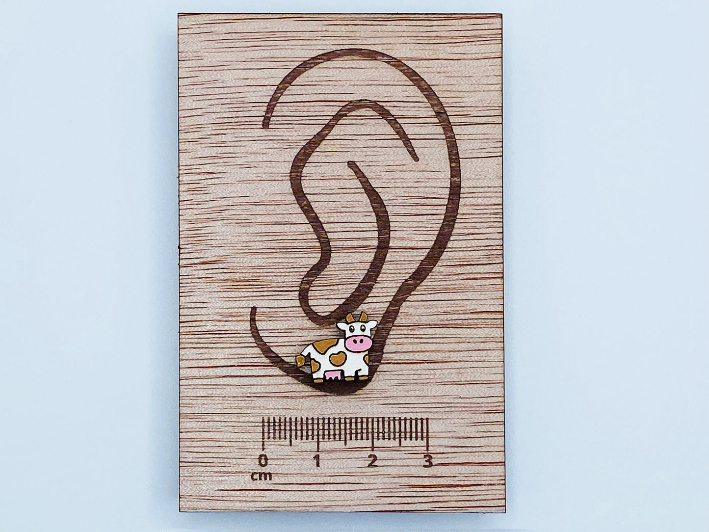 Cow Earrings, Nature Earrings, Fun Gift, Stud Earrings, Novelty Earrings, Wooden Earring, Foodie gifts