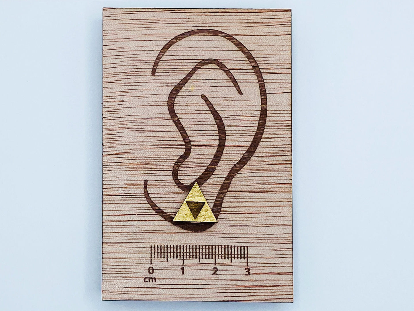 Triangle gaming earrings, golden force tri angle, gift for gamer, nerdy jewelry, Stud Earrings