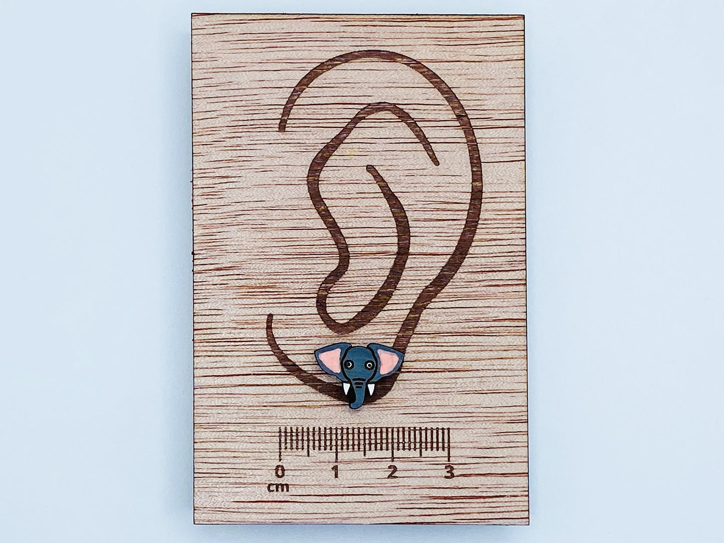 Elephant Earrings, Animal Earrings, Fun Gift, Wood Earrings,  Stud Earrings