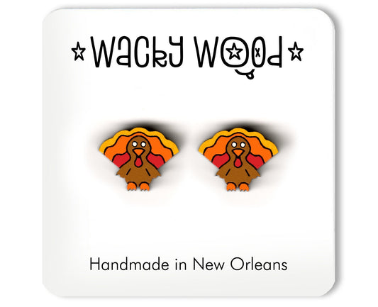 Turkey Earrings, Thanksgiving Earrings, Stud Earring